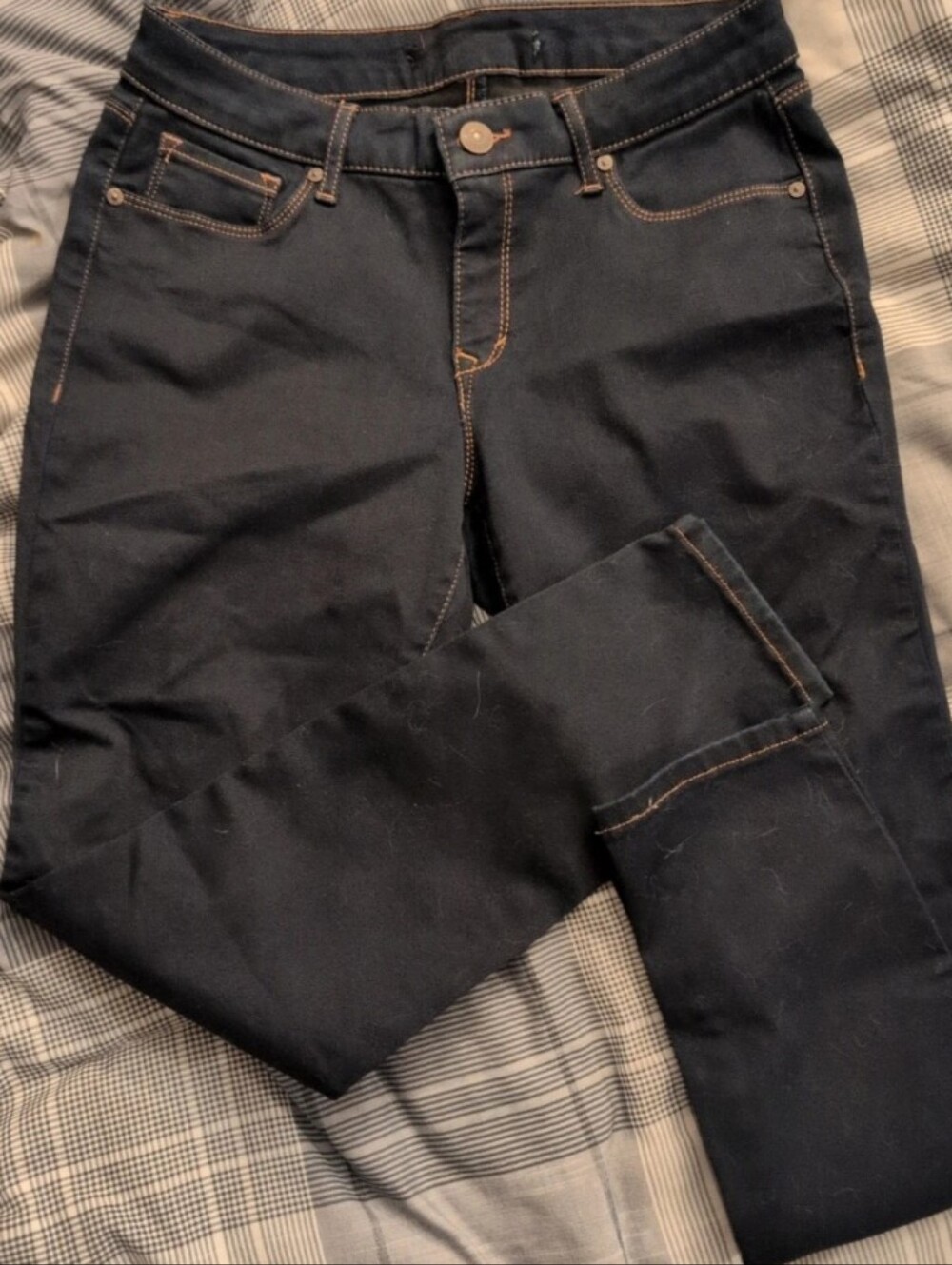Gloria Vanderbilt Dark Navy Jeans with Copper Stitching